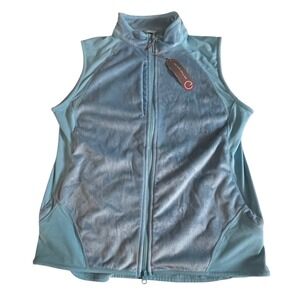 Peter Millar Ladies Fleece Vest XL Light Blue Full Zip Currahee Club